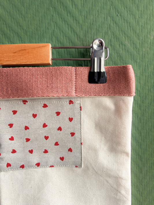 Loved Tote - Effen band rood | Hartjes (met platte bodem)