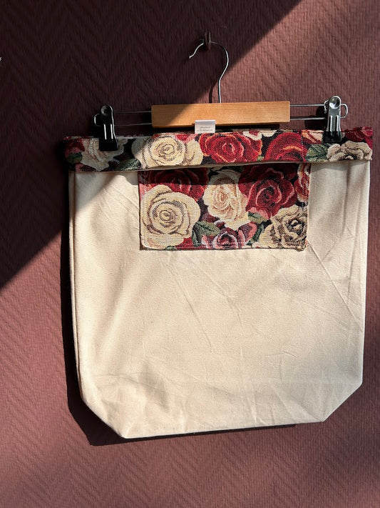 Serene Tote - Rode Rozen (met platte bodem)