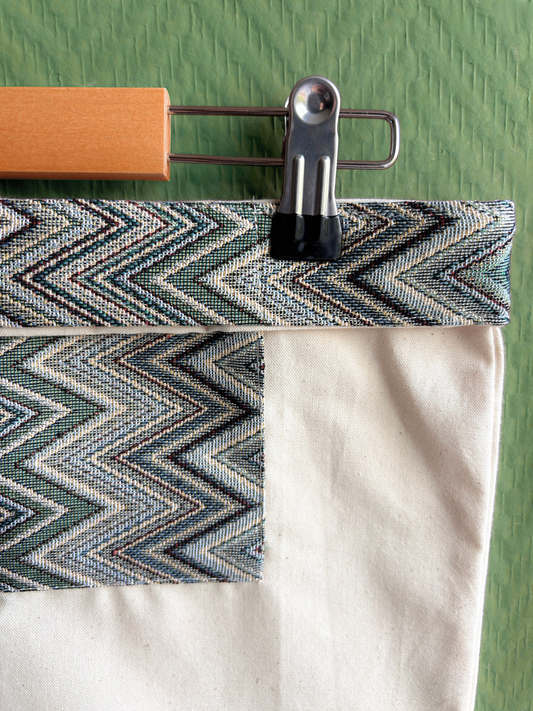 Orderly Tote - Grafisch blauw (met platte bodem)