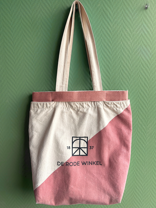 Loved Tote - Effen band rood | Hartjes (met platte bodem)